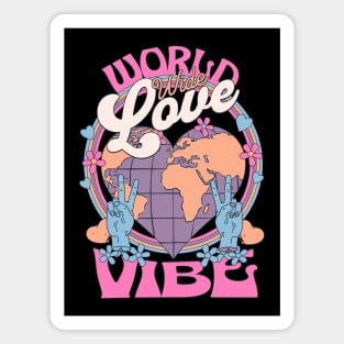 WORLD WIDE LOVE VIBE (pink/blue/purple) Magnet